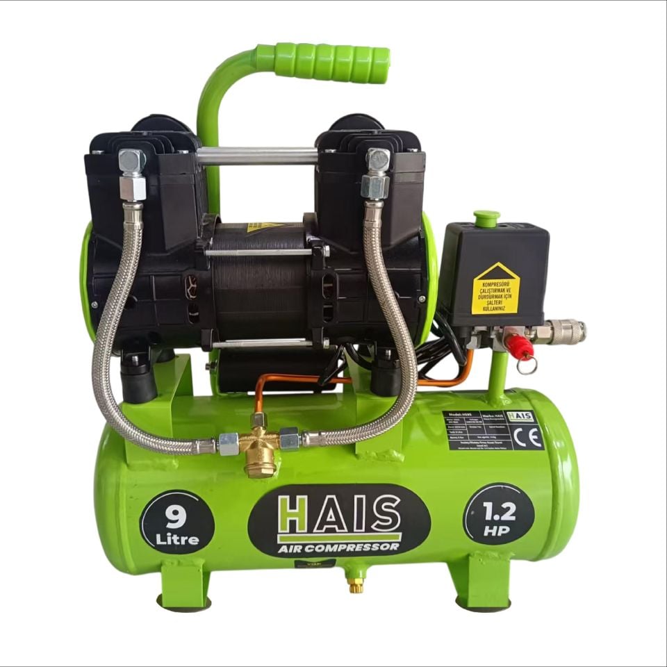 Hais 9 Litre Sessiz Yağsız Hava Kompresörü 1.2 HP