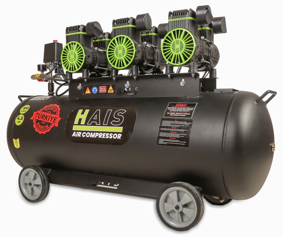 Hais 100 Liter Silent Oil-Free Air Compressor 4.5 Hp