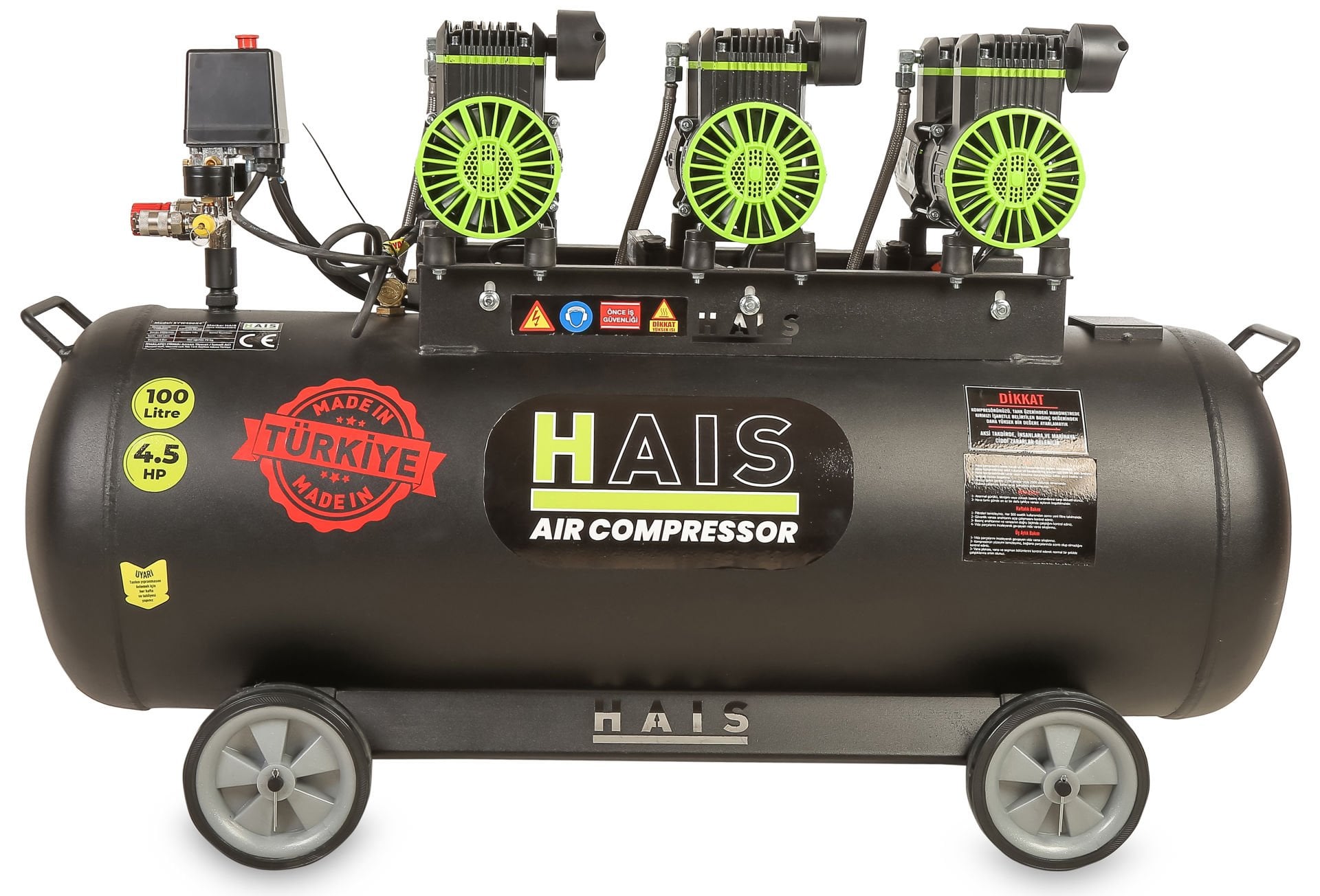 Hais 100 Liter Silent Oil-Free Air Compressor 4.5 Hp