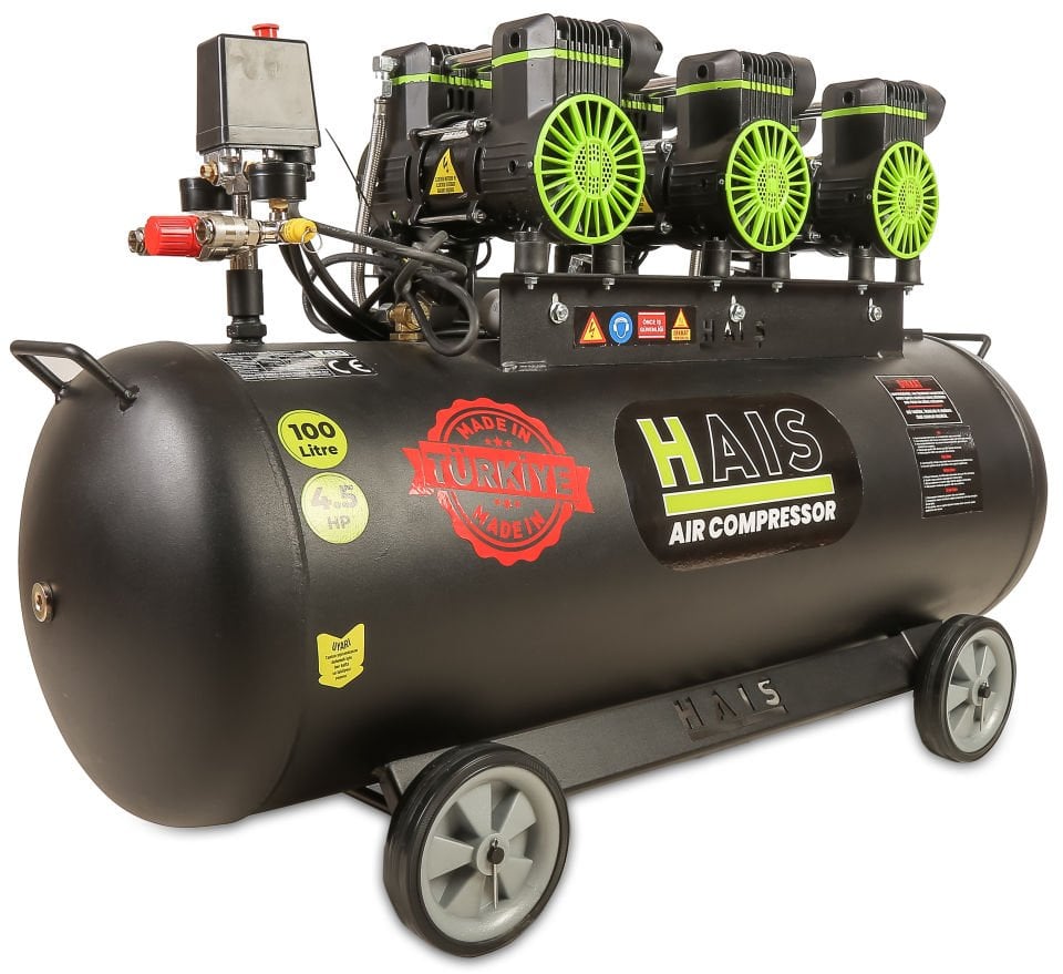 Hais 100 Liter Silent Oil-Free Air Compressor 4.5 Hp
