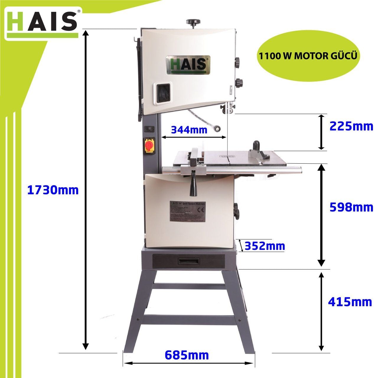 Hais MJ14 Şerit Testere Makinası