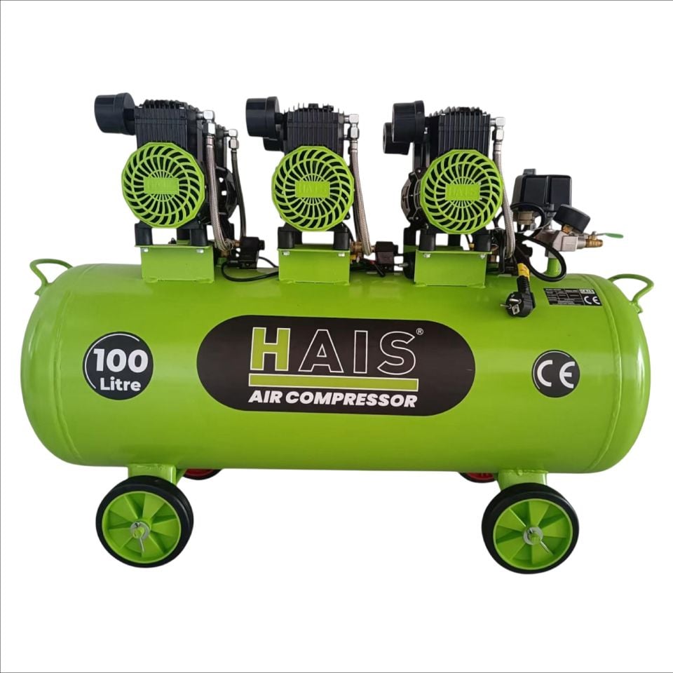 Hais 100 Litre Sessiz Yağsız Hava Kompresörü 4,5 HP